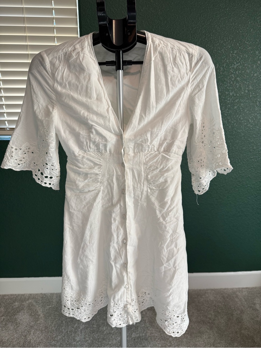 Allsaints White Eyelet Button-Front Women's Dress